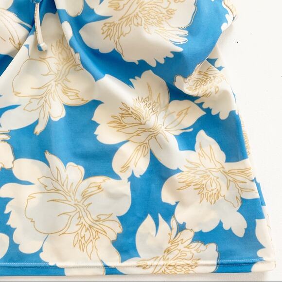 Victoria’s Secret Tankini Forever Sexy Blue Cream Gold Floral Top Size 34C - Picture 4 of 11